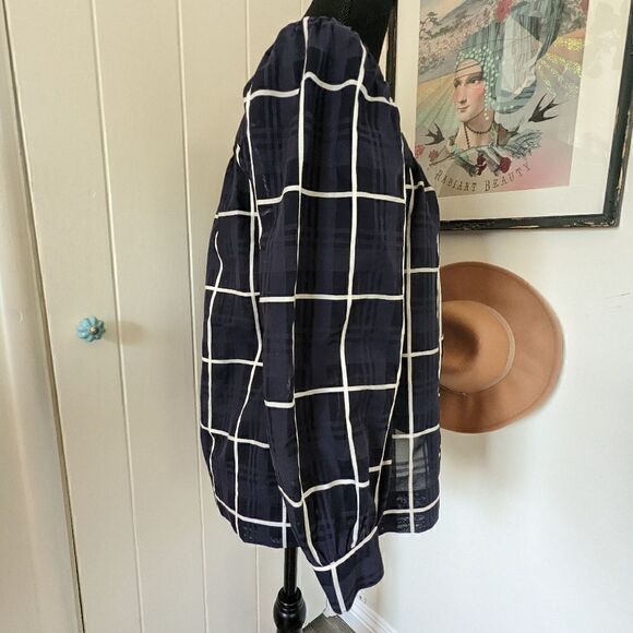 J. Crew Peasant Top 4 Nautical Coastal Cowgirl Preppy Academia Sailor Chic - Picture 7 of 14